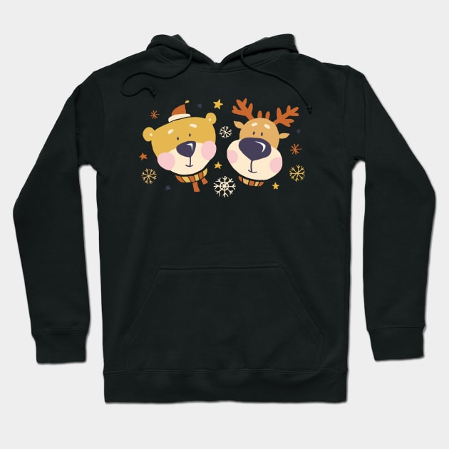 Cute Bear and Deer Hoodie by ziryna